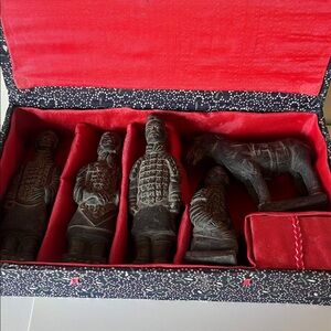 Terracotta Warrior Figurines Set in original vintage box